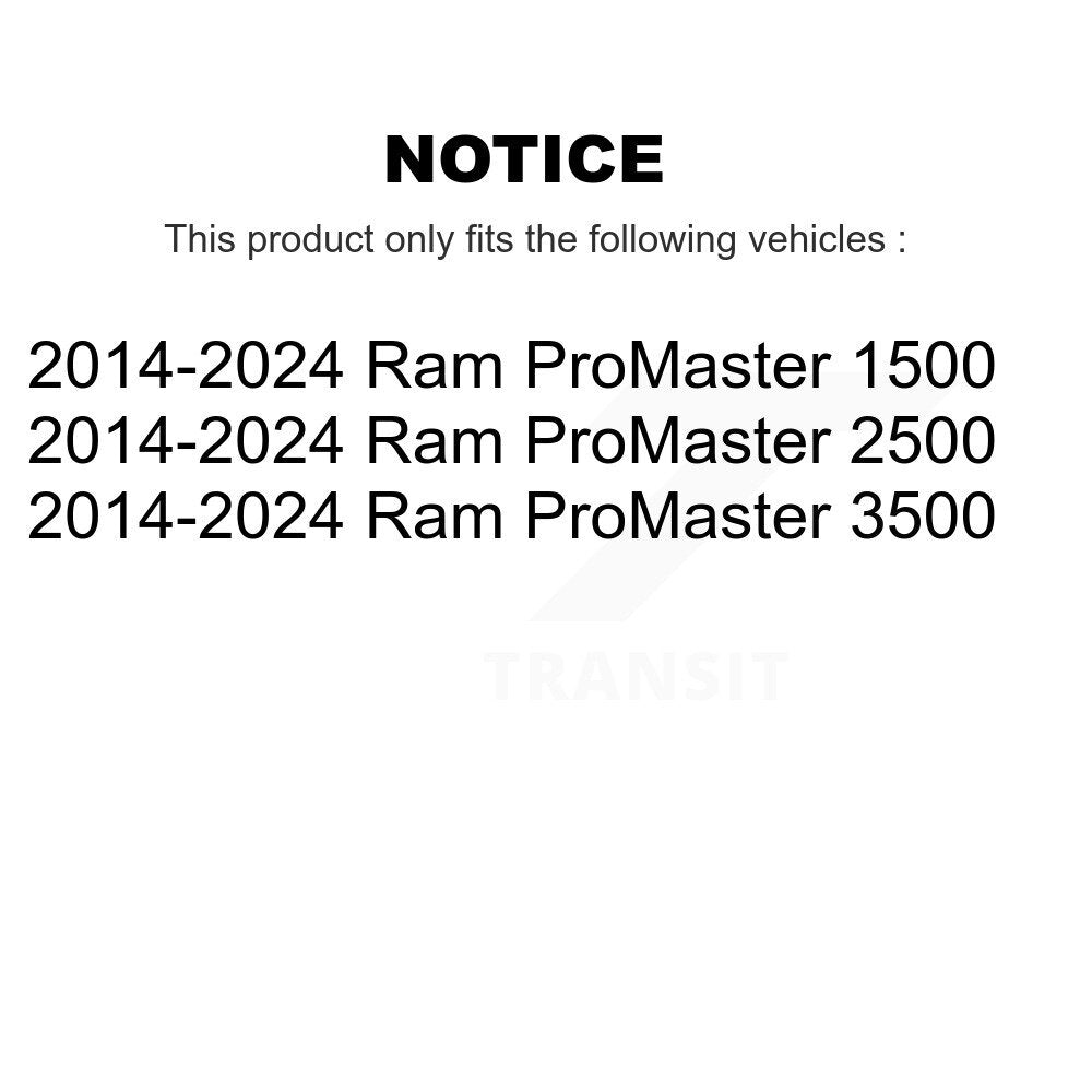 Ensemble de ressorts hélicoïdaux de jambe de force de Suspension avant gauche, pour Ram ProMaster 2500 3500