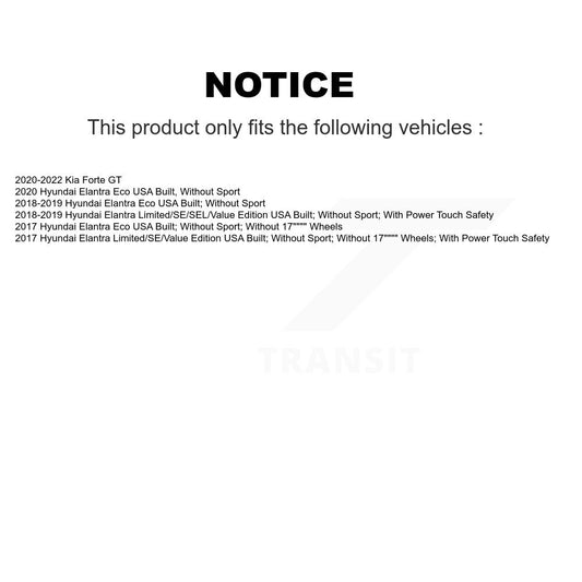 Ensemble de ressorts hélicoïdaux de jambe de force de Suspension avant droite, pour Hyundai Elantra Kia Forte