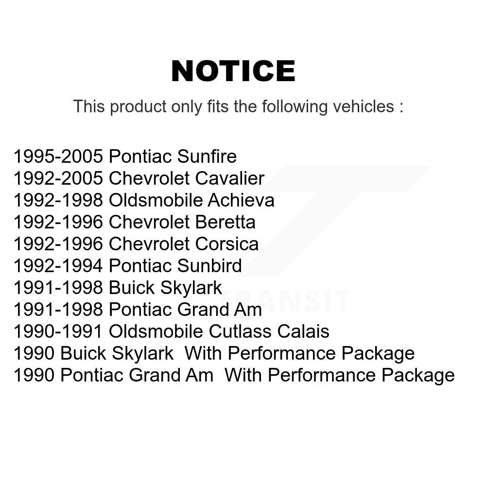 Rotor de frein à disque avant (1 pièce seulement) pour Chevrolet Cavalier Pontiac Sunfire Am