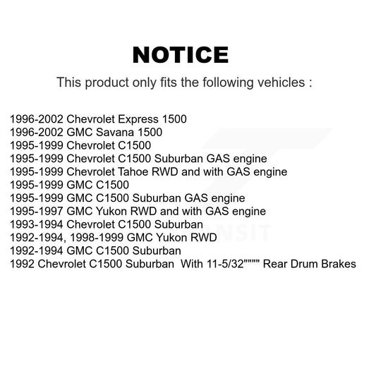 Ensemble moyeu de Rotor de frein à disque avant (1 pièce seulement) pour C1500 Chevrolet GMC Taho