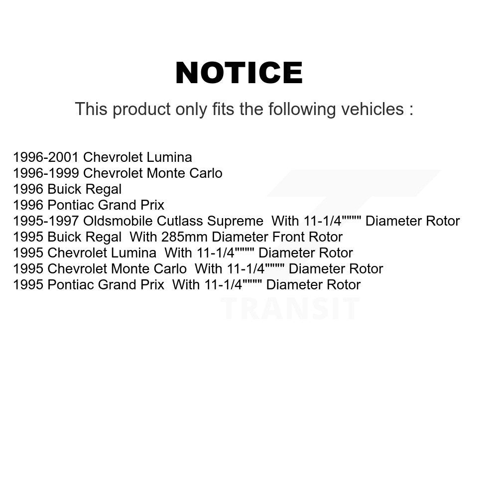 Rotor de frein à disque avant (1 pièce seulement) pour Chevrolet Lumina Oldsmobile Cutlass