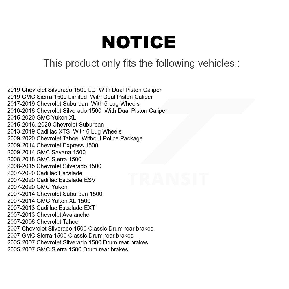Rotor de frein à disque avant (1 pièce seulement) pour Chevrolet GMC Sierra 1500 Silverado X