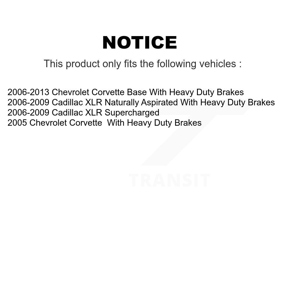 Rotor de frein à disque arrière (1 pièce seulement) pour Chevrolet Corvette Cadillac XLR