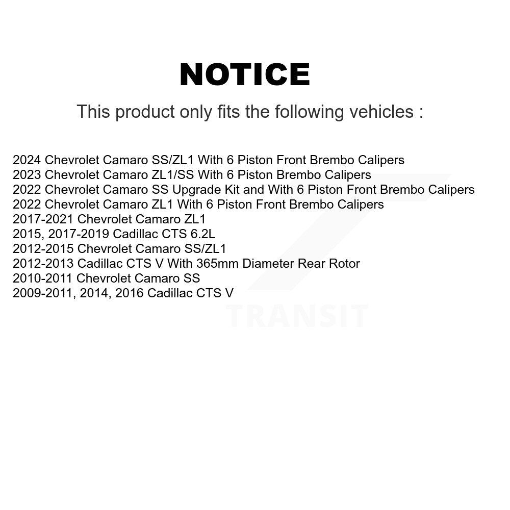 Rotor de frein à disque arrière (1 pièce seulement) pour Chevrolet Camaro Cadillac CTS 8-580712