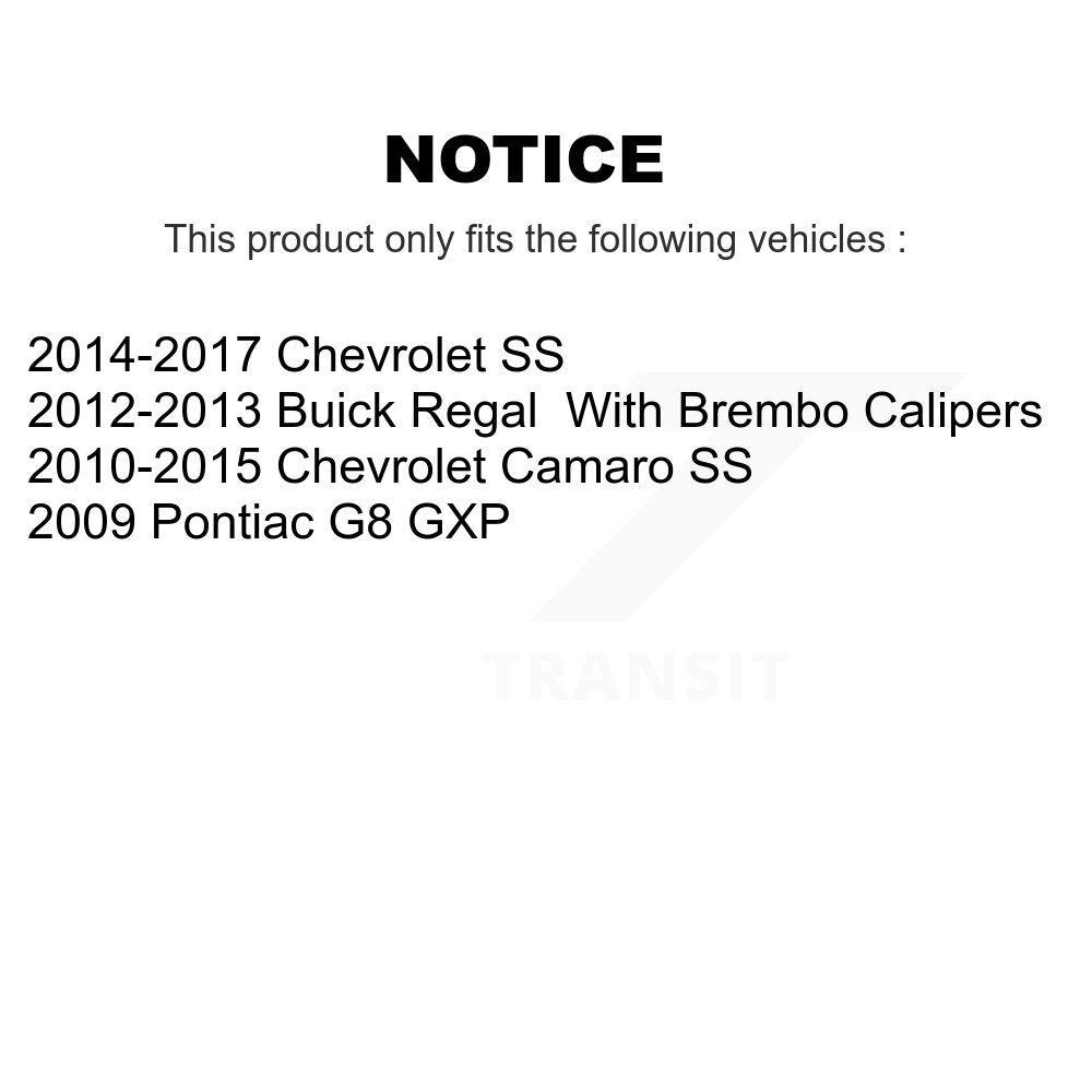 Rotor de frein à disque avant (1 pièce seulement) pour Chevrolet Camaro Pontiac G8 Buick SS