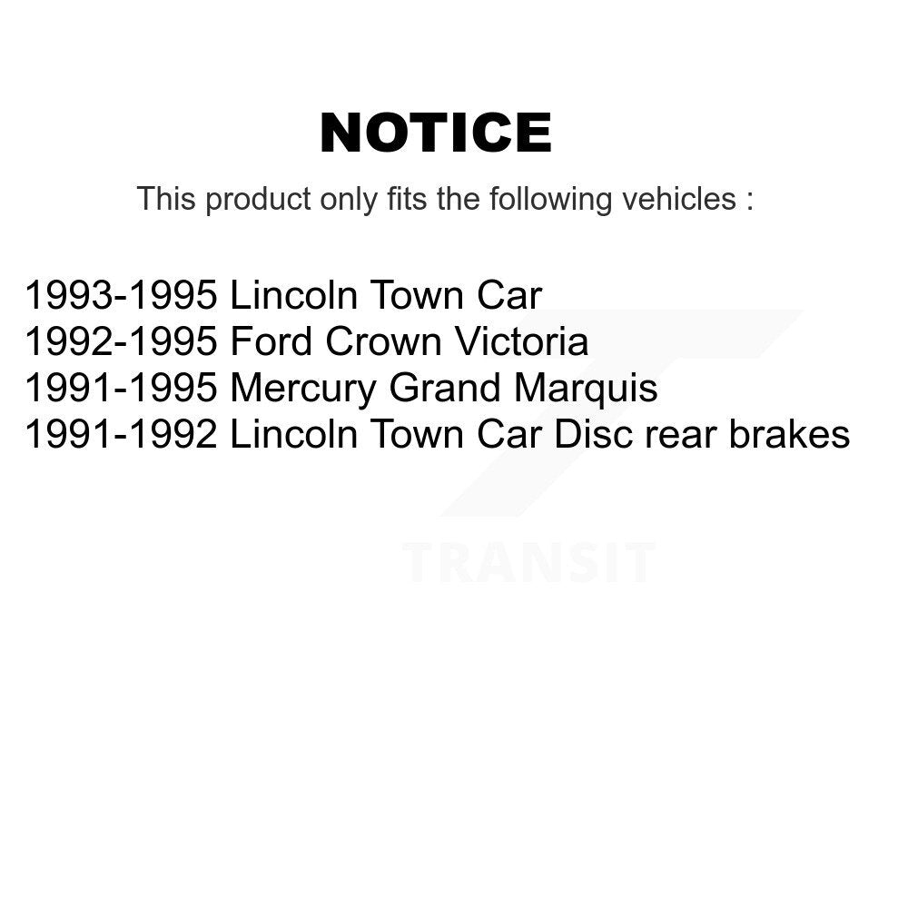 Rotor de frein à disque arrière (1 pièce seulement) pour voiture de ville Mercury Grand Marquis Lincoln