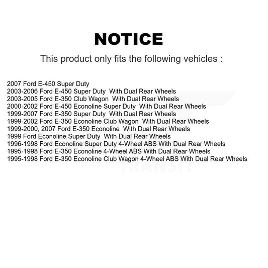 Ensemble moyeu de Rotor de frein à disque avant (1 pièce seulement) pour Ford E-350 Super Duty