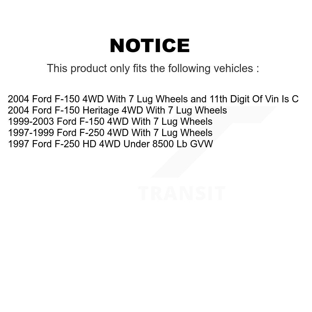 Rotor de frein à disque avant (1 pièce seulement) pour Ford F-150 F-250 HD Heritage 4WD