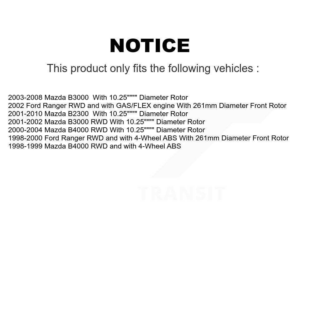 Ensemble moyeu de Rotor de frein à disque avant (1 pièce seulement) pour Mazda Ford Ranger B3000