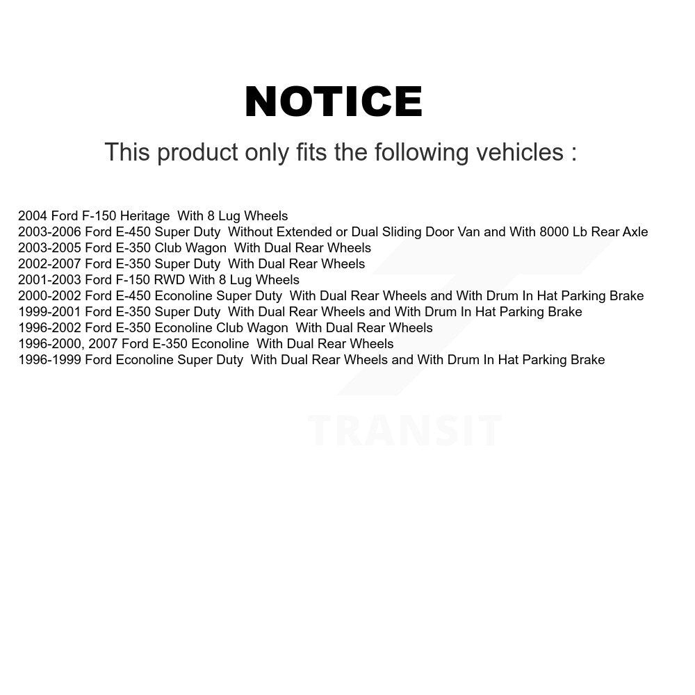 Rotor de frein à disque arrière (1 pièce seulement) pour Ford F-150 E-350 Super Duty Econoline