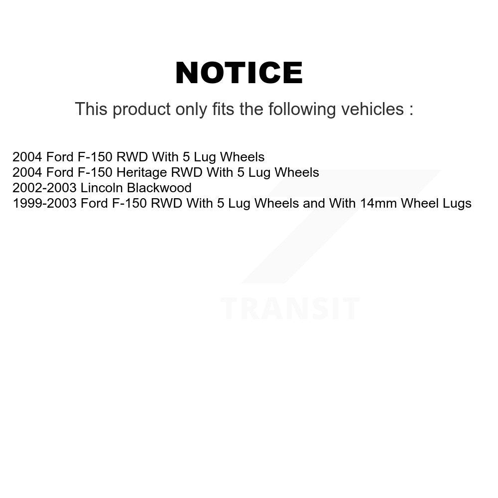 Ensemble moyeu de Rotor de frein à disque avant (1 pièce seulement) pour Ford F-150 Heritage
