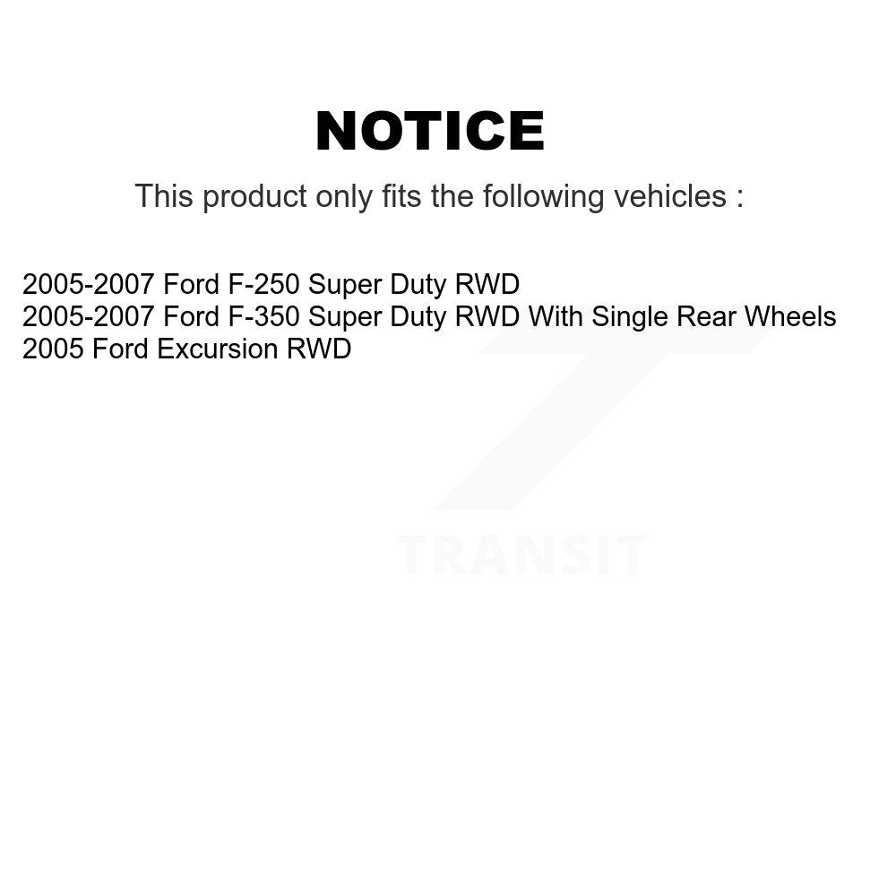 Ensemble moyeu de Rotor de frein à disque avant (1 pièce seulement) pour Ford F-350 Super Duty RW