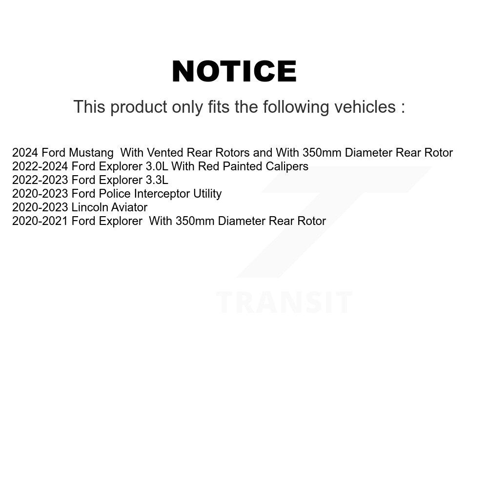 Rotor de frein à disque arrière (1 pièce seulement) pour Ford Explorer Lincoln Aviator Police