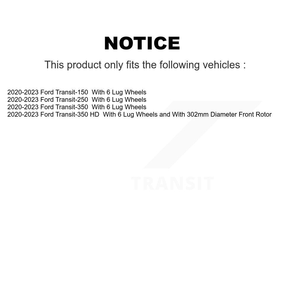 Rotor de frein à disque avant (1 pièce seulement) pour Ford Transit-250 Transit-350 HD