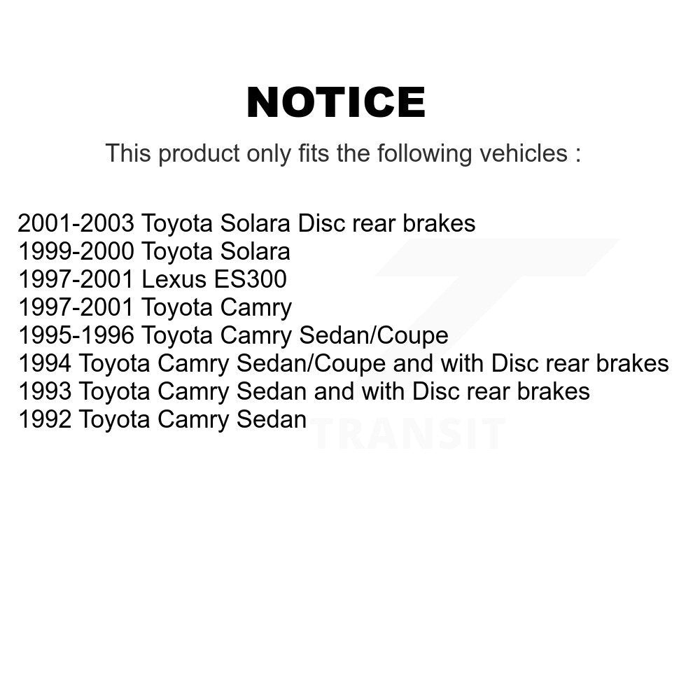 Rotor de frein à disque arrière (1 pièce seulement) pour Toyota Camry Solara Lexus ES300 8-9621