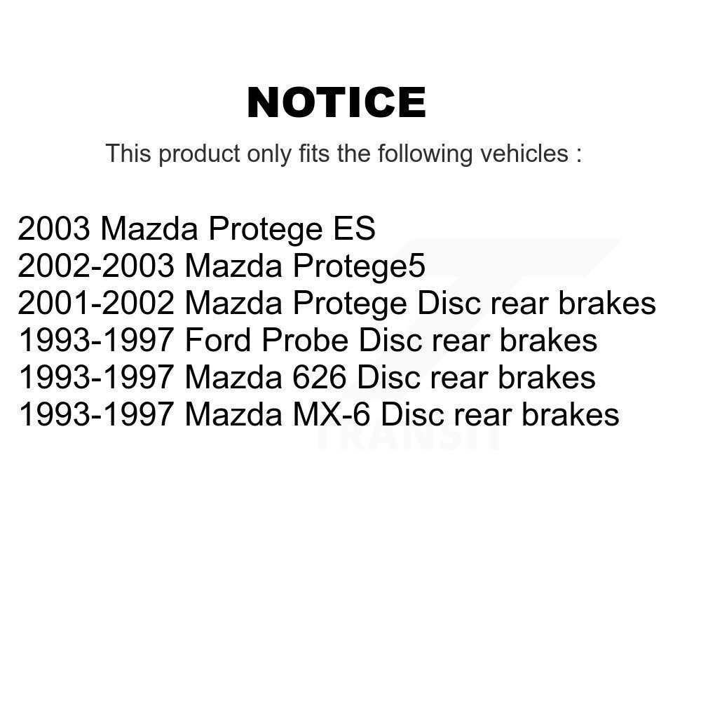 Rotor de frein à disque arrière (1 pièce seulement) pour Mazda Protege Protege5 Ford Probe MX-6