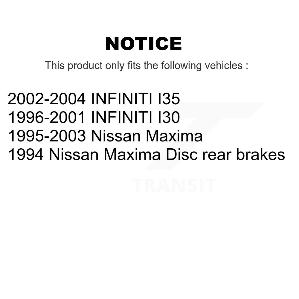 Rotor de frein à disque arrière (1 pièce seulement) pour Nissan Maxima INFINITI I30 I35 8-96511