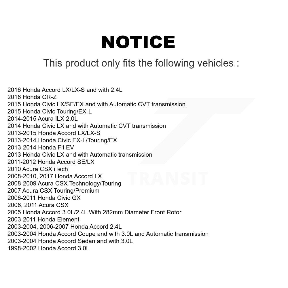 Rotor de frein à disque avant (1 pièce seulement) pour Honda Civic Accord Acura Fit CSX ILX