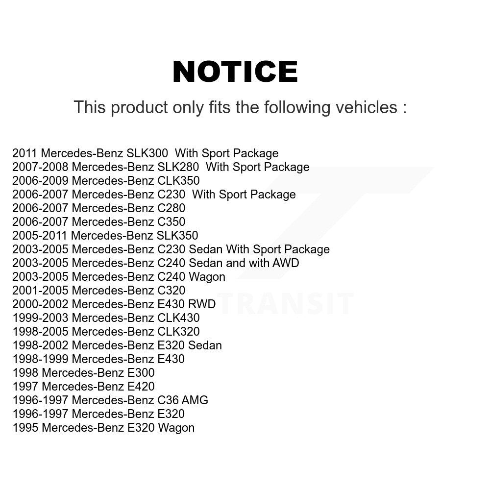 Rotor de frein à disque arrière (1 pièce seulement) pour Mercedes-Benz C230 CLK320 SLK350 E320