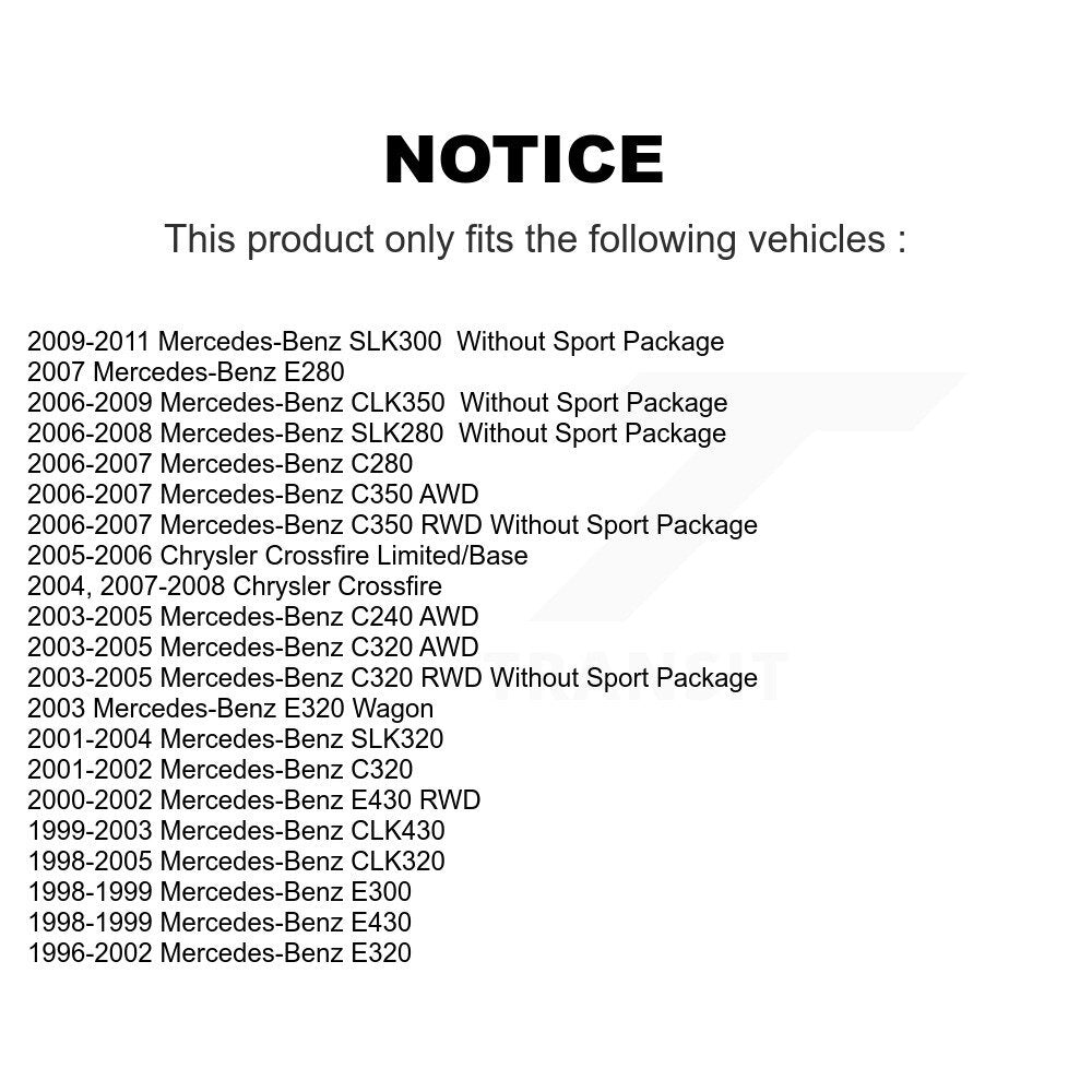Rotor de frein à disque avant (1 pièce seulement) pour Mercedes-Benz E320 Chrysler Crossfire