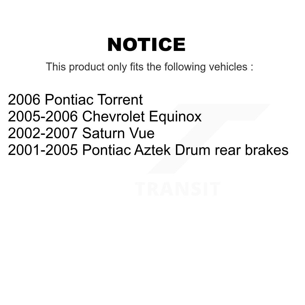 Tambour de frein arrière (1 pièce seulement) pour Saturn Vue Chevrolet Equinox Pontiac Torrent