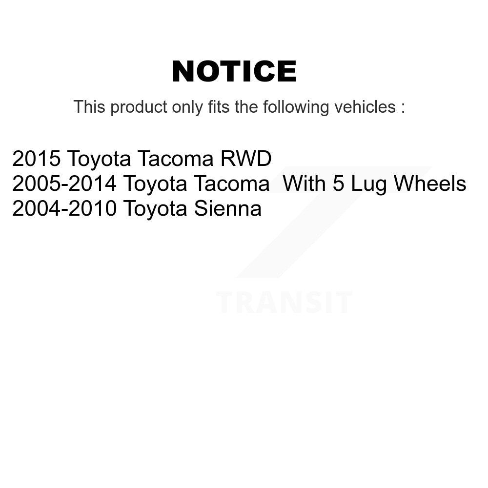 Tambour de frein arrière (1 pièce seulement) pour Toyota Tacoma Sienna 8-9753