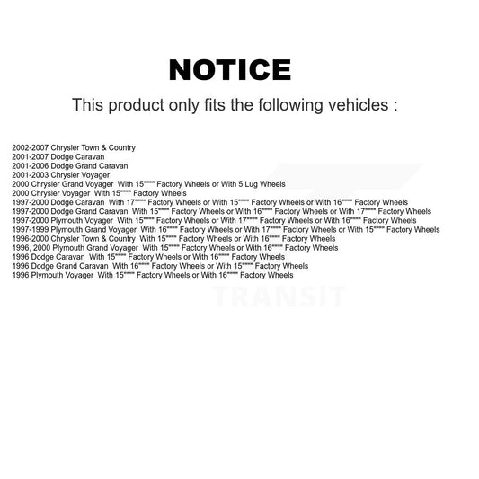 Tambour de frein arrière (1 pièce seulement) pour Dodge Caravan Grand Chrysler Town & Country