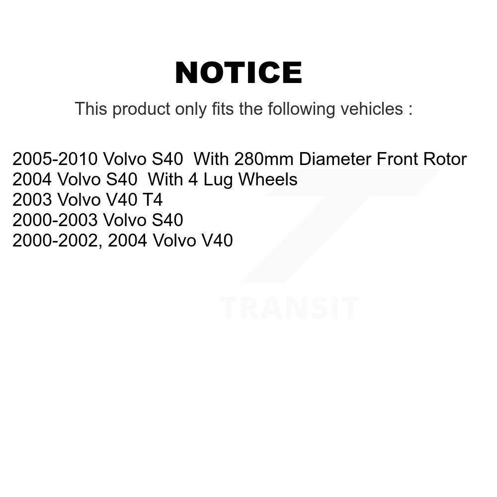 Rotor de frein à disque avant (1 pièce seulement) pour Volvo S40 V40 8-980084