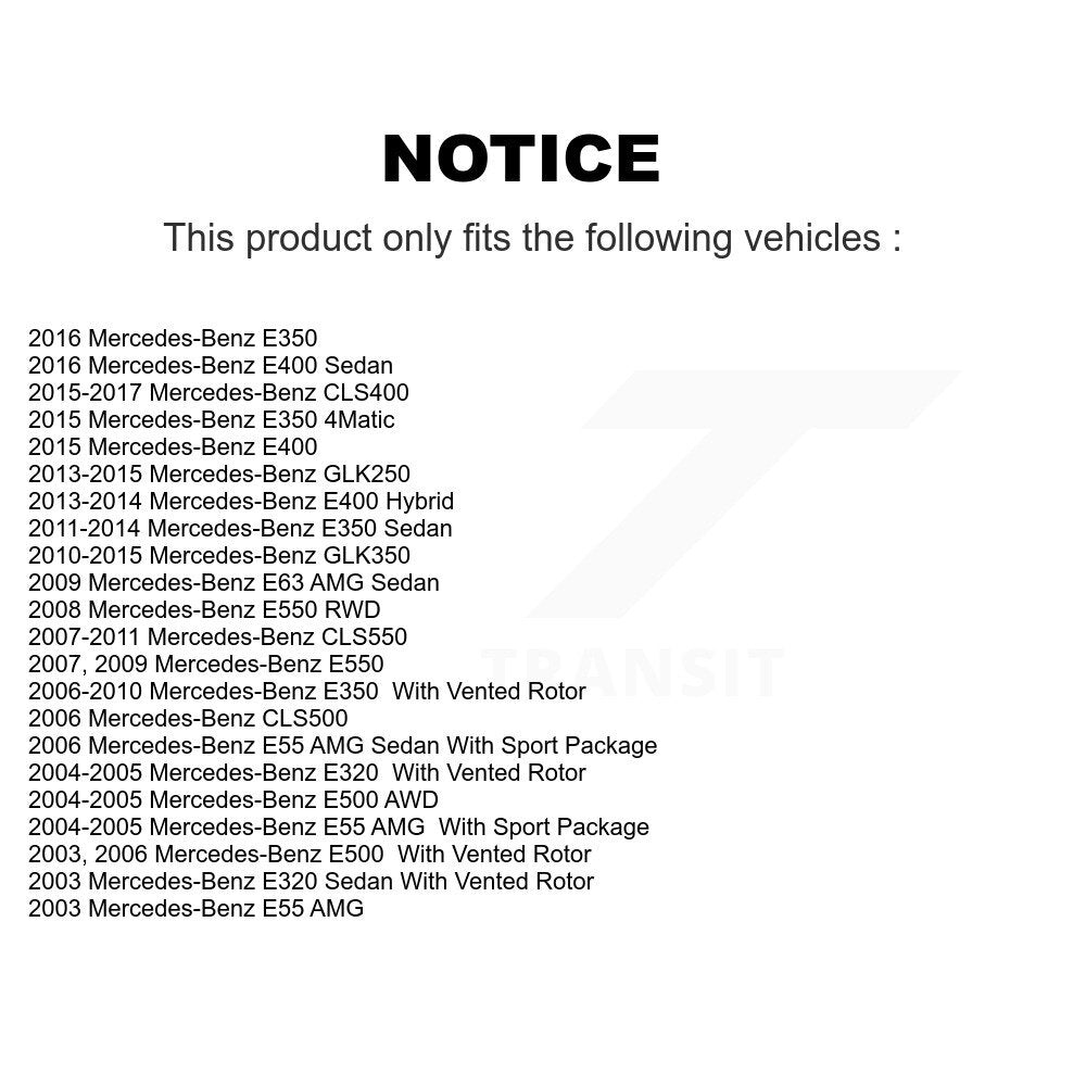 Rotor de frein à disque arrière (1 pièce seulement) pour Mercedes-Benz GLK350 E350 GLK250 E400