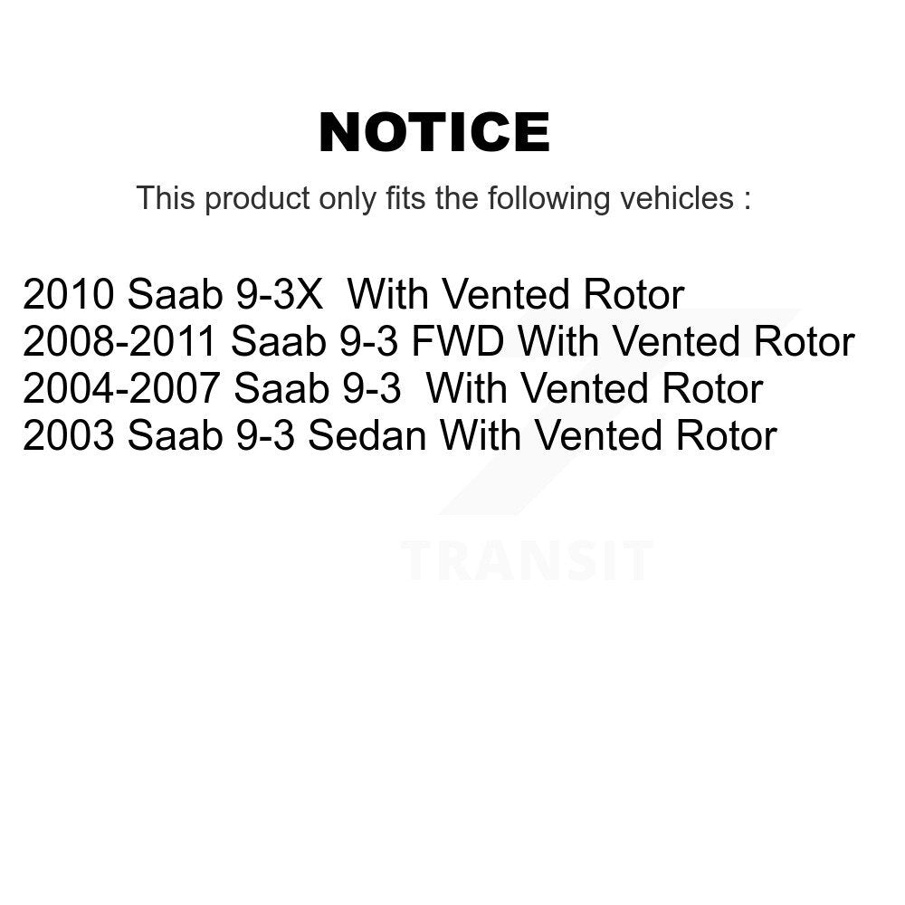 Rotor de frein à disque arrière (1 pièce seulement) pour Saab 9-3 9-3X avec ventilé 8-980327