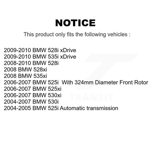 Rotor de frein à disque avant (1 pièce seulement) pour BMW 530i 530xi 528i xDrive 525i 535i
