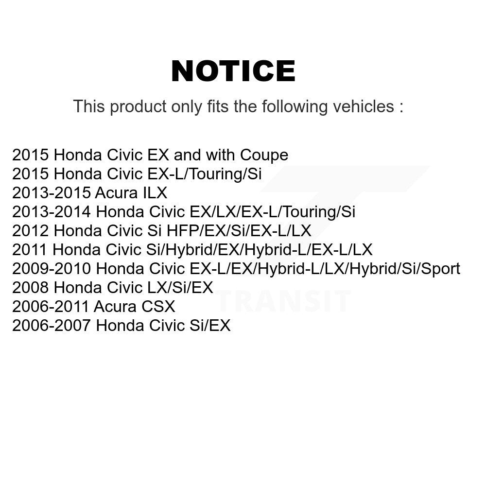 Rotor de frein à disque arrière (1 pièce seulement) pour Honda Civic Acura CSX ILX 8-980402