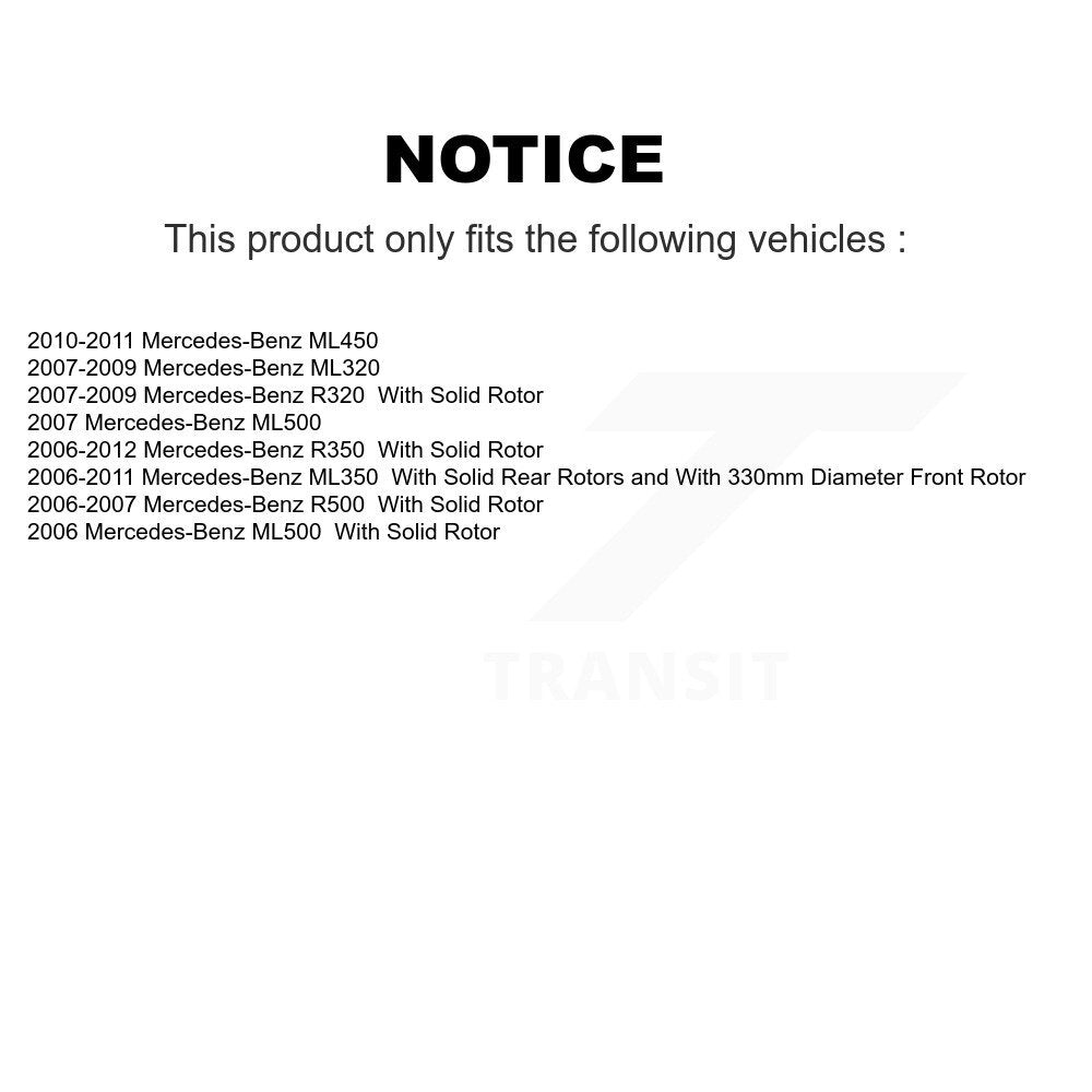 Rotor de frein à disque arrière (1 pièce seulement) pour Mercedes-Benz ML350 ML320 R350 ML500