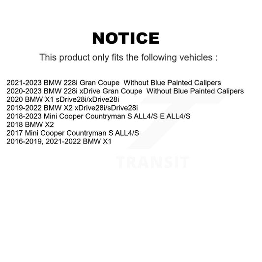 Rotor de frein à disque avant (1 pièce seulement) pour BMW X1 Mini Cooper Countryman X2 228i