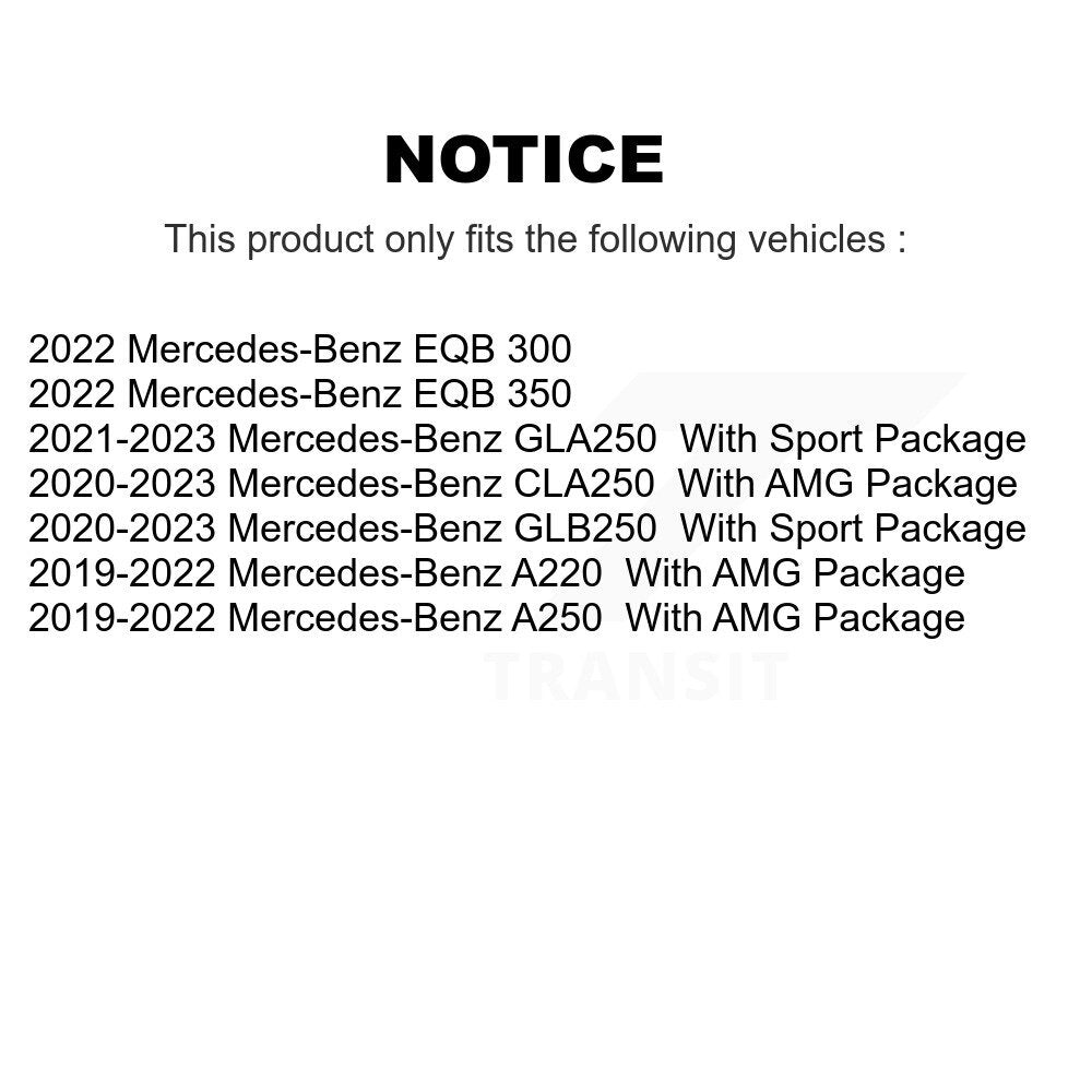 Rotor de frein à disque avant (1 pièce seulement) pour Mercedes-Benz GLB250 GLA250 A220 A250