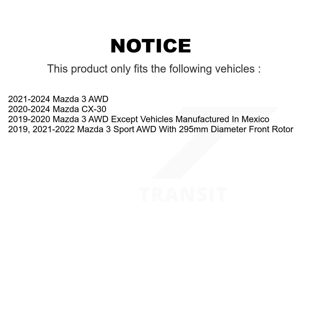 Rotor de frein à disque avant (1 pièce seulement) pour Mazda 3 CX-30 Sport 8-982611