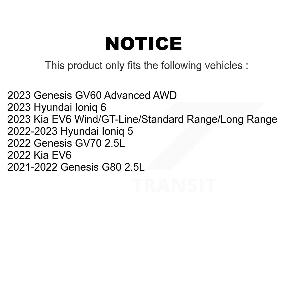Rotor de frein à disque arrière (1 pièce seulement) pour Hyundai Ioniq 5 Genesis Kia EV6 GV70 6
