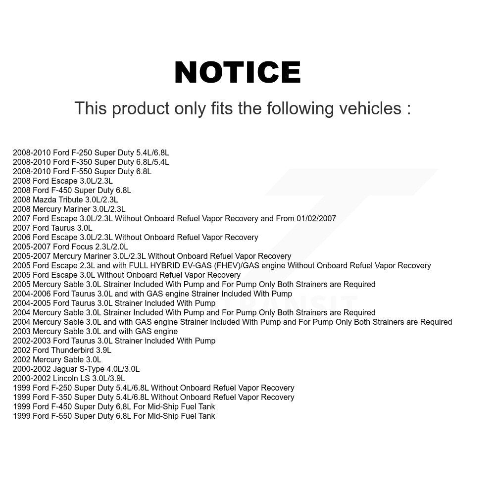 Pompe à carburant électrique, pour Ford Escape F-350 Super Duty Focus F-250 Taurus Mazda LS
