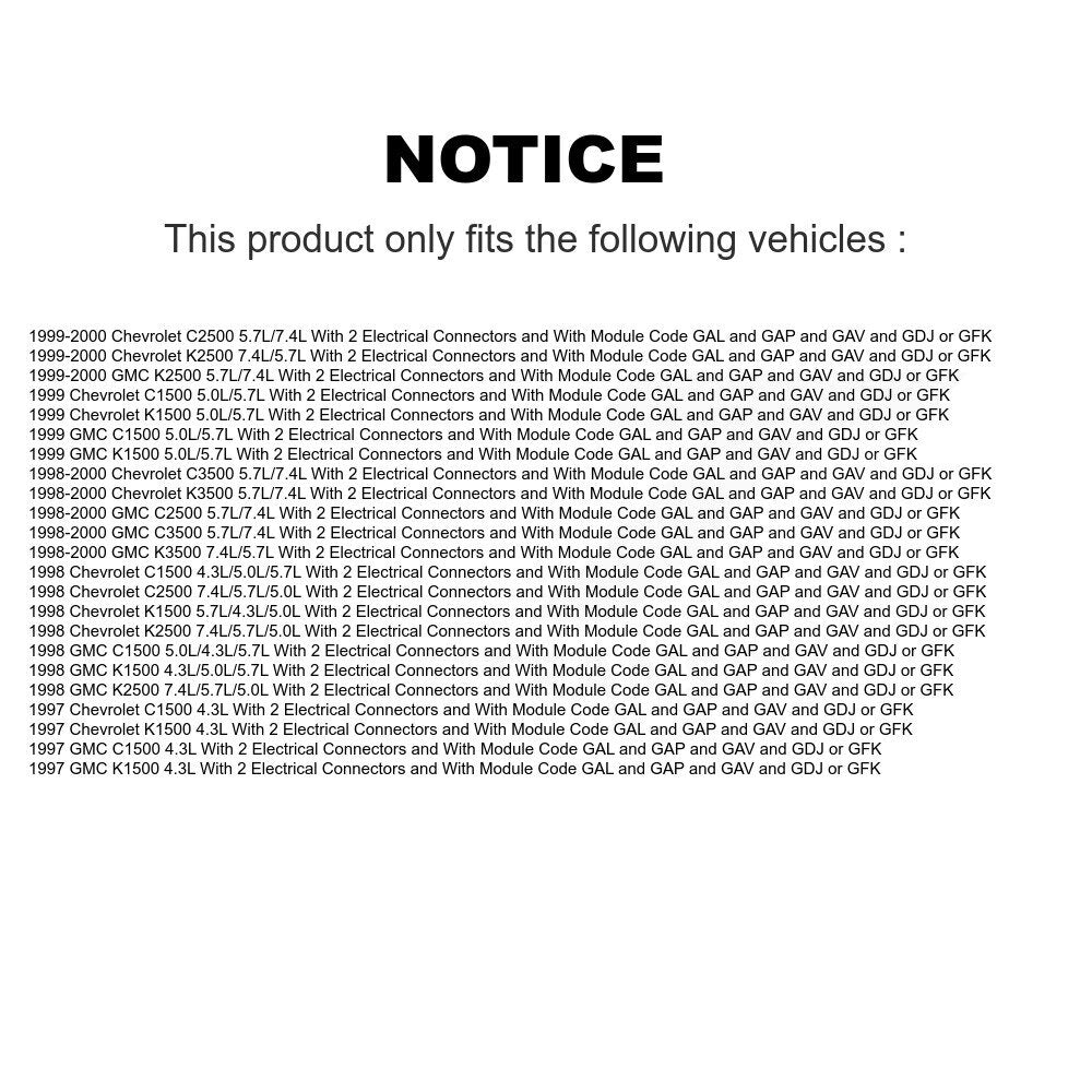Ensemble de Module de pompe à carburant, pour Chevrolet GMC K1500 C1500 K2500 K3500 C3500 C2500