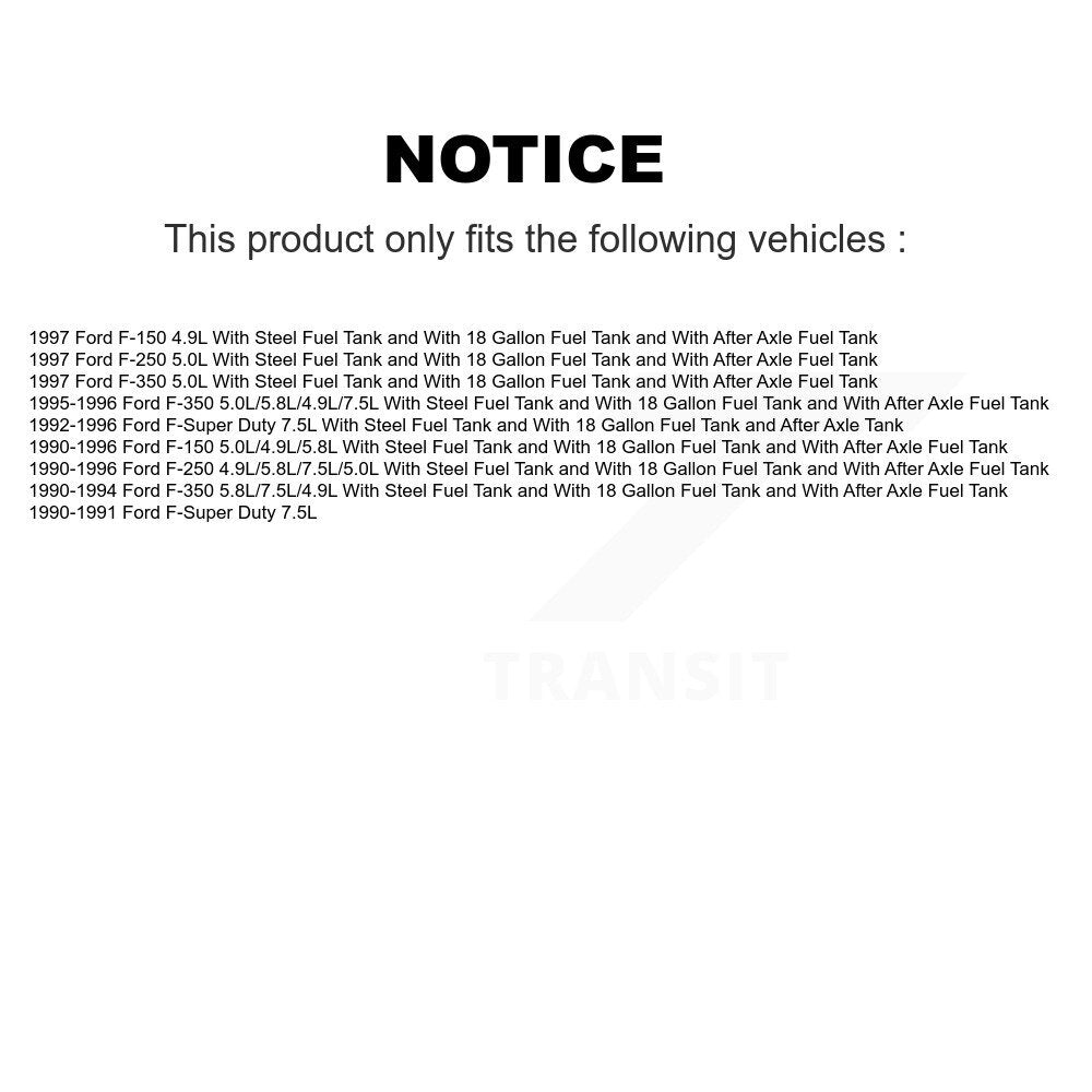 Ensemble de suspension de pompe à carburant, pour Ford F-150 F-250 F-350 F-Super Duty AGY-00310827
