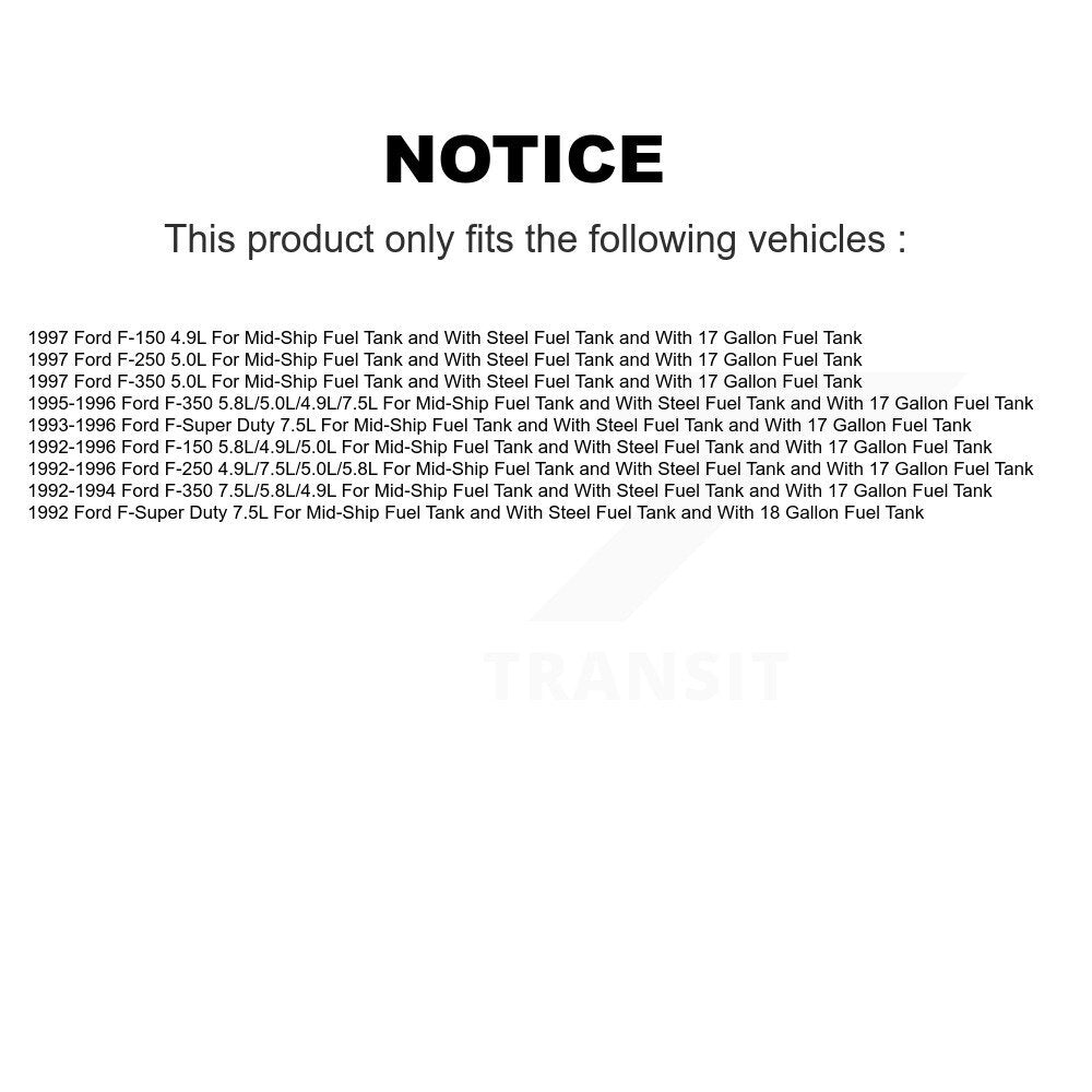 Ensemble de suspension de pompe à carburant, pour Ford F-150 F-250 F-350 F-Super Duty AGY-00310830