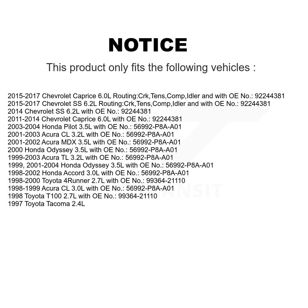 Courroie d'entraînement accessoire pour Honda Accord Odyssey Acura Toyota 4Runner Pilot TL MDX
