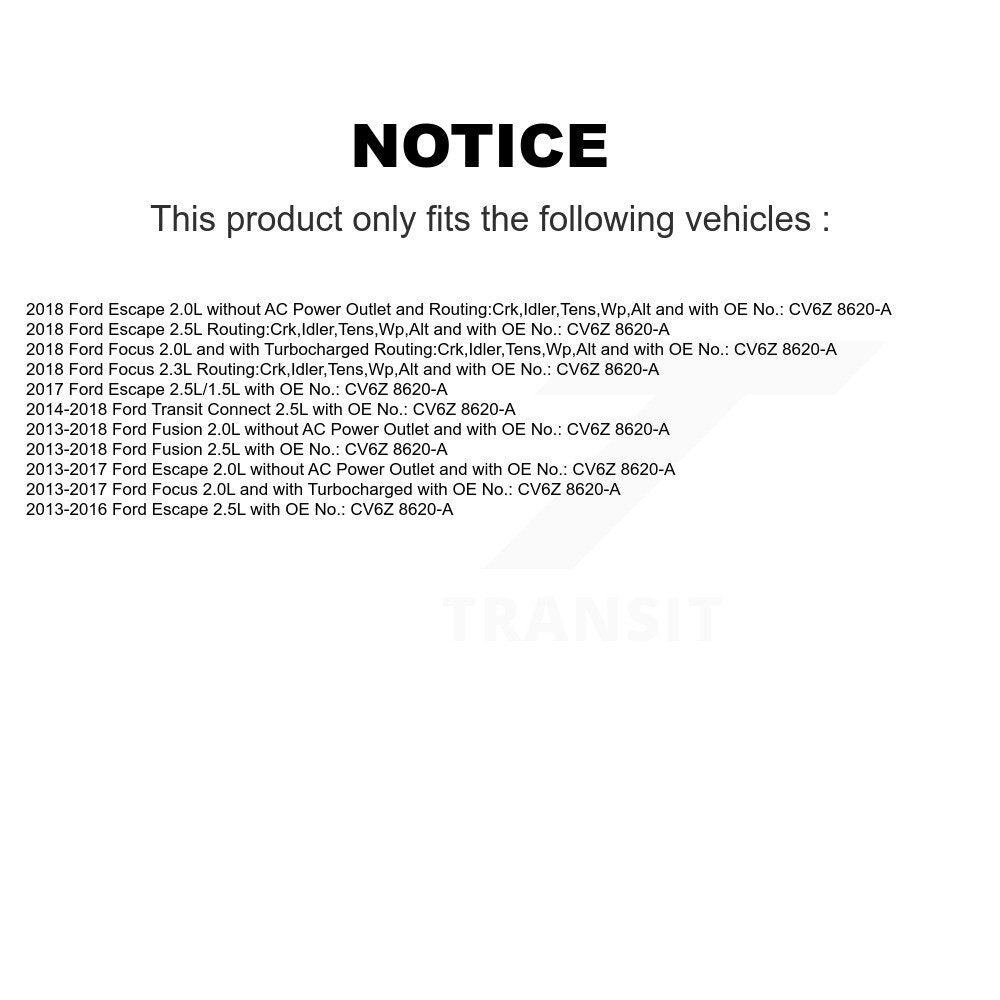 Courroie d'entraînement accessoire pour Ford Escape Focus Fusion Transit Connect BAN-4PK1360
