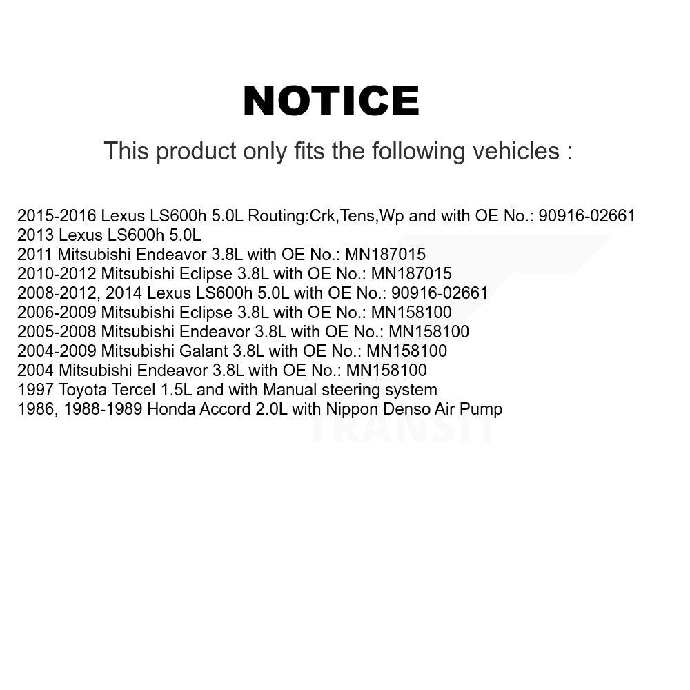 Courroie d'entraînement accessoire pour Mitsubishi Eclipse Endeavour Galant Toyota Tercel Honda