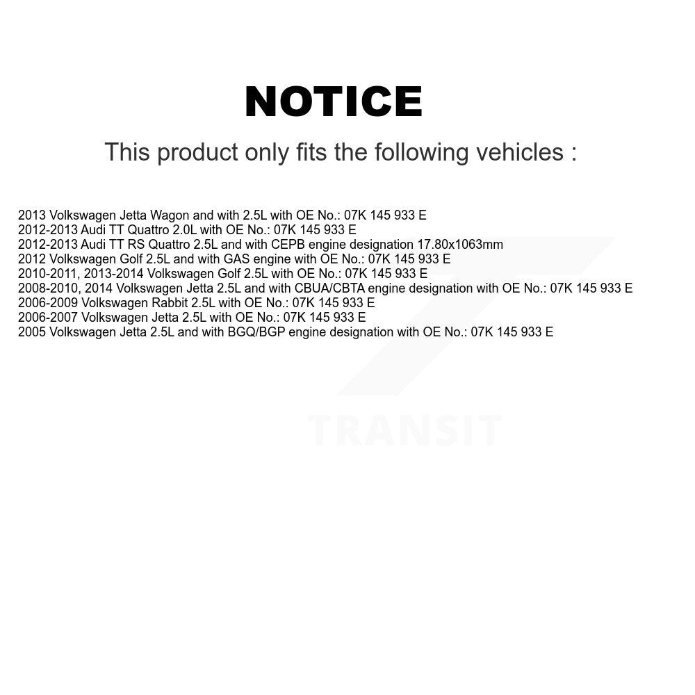 Courroie d'entraînement accessoire pour Volkswagen Jetta Golf Rabbit Audi TT Quattro RS