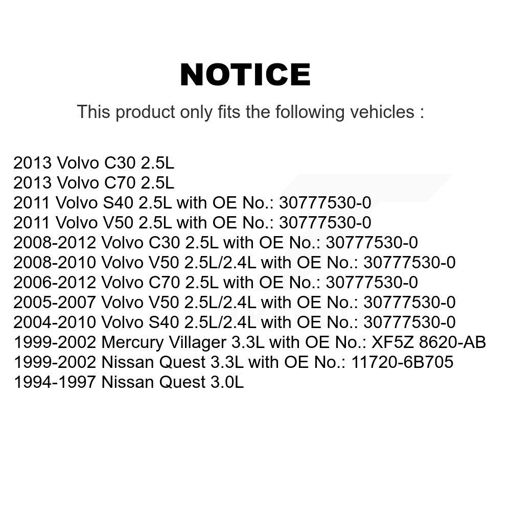 Courroie d'entraînement accessoire pour Volvo S40 C30 V50 C70 Nissan Quest Mercury Villager