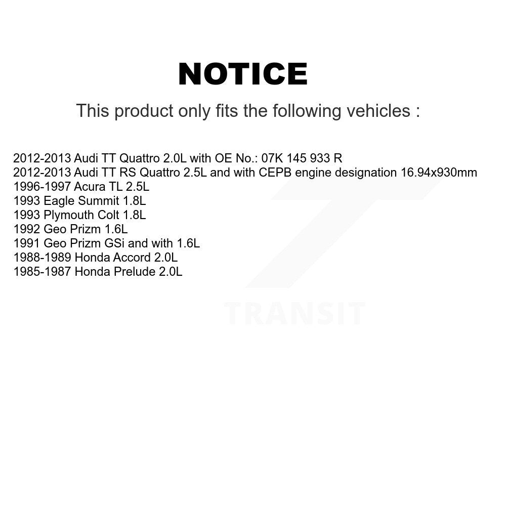 Courroie d'entraînement accessoire pour Audi TT Quattro Honda Accord Acura TL Prelude RS Colt