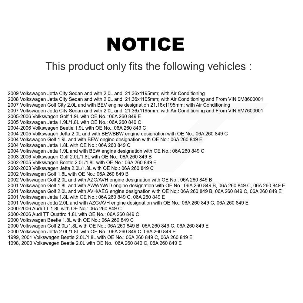 Courroie d'entraînement accessoire pour Volkswagen Jetta Golf Beetle City Audi TT Quattro