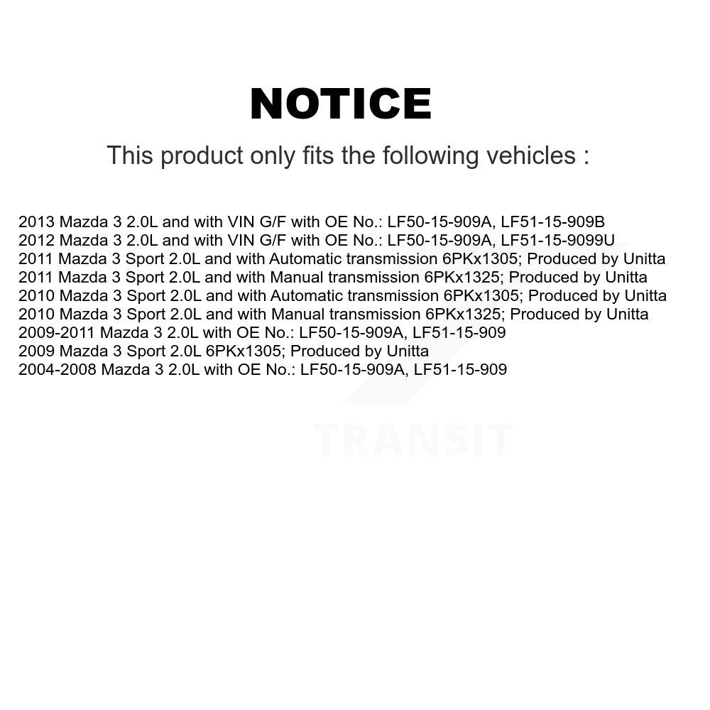 Courroie d'entraînement accessoire d'alternateur de pompe à eau pour Mazda 3 Sport BAN-6PK1305