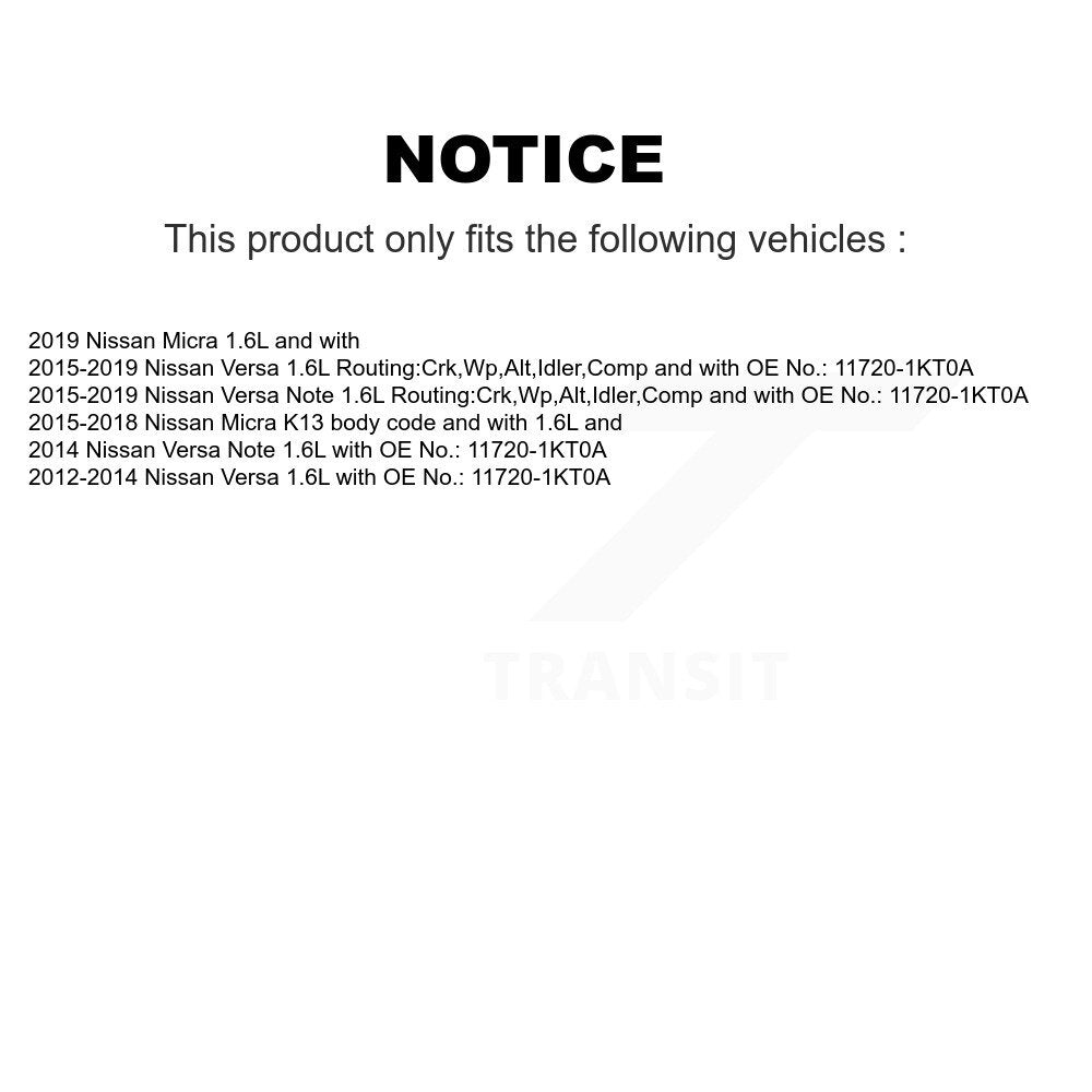 Courroie d'entraînement accessoire pour Nissan Micra Versa Note BAN-7PK1125